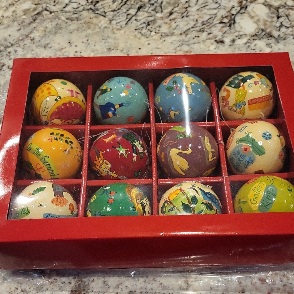 Crate&Barrel 12 Days Of Christmas Ornaments